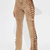 European And American Fashion Women's Wear Bandage Drawstring Hot Girl Jeans