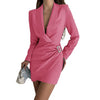 Autumn And Winter Women's Long Sleeve V-neck Party Dress Office Women