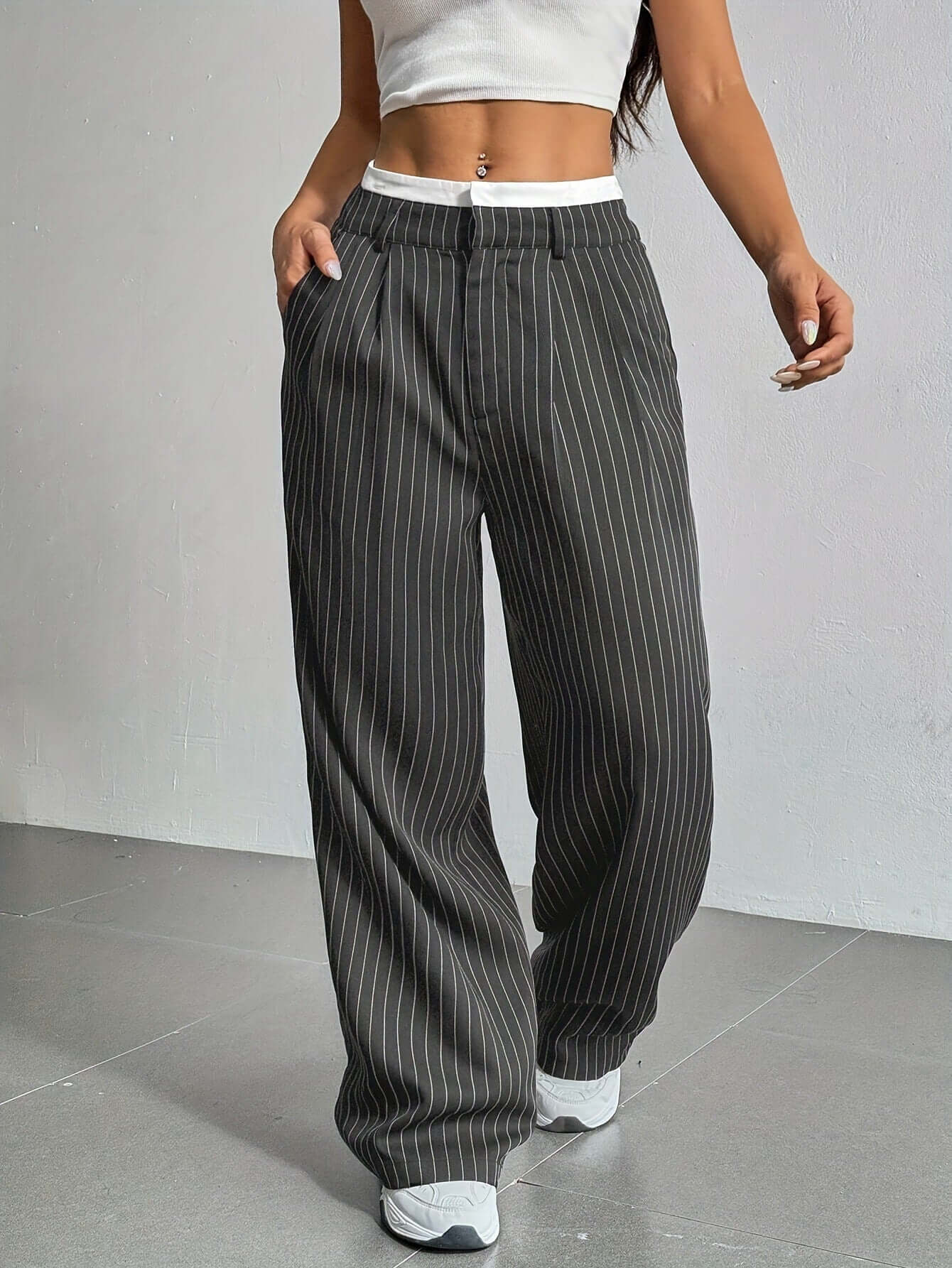 Loose Straight Suit Pants