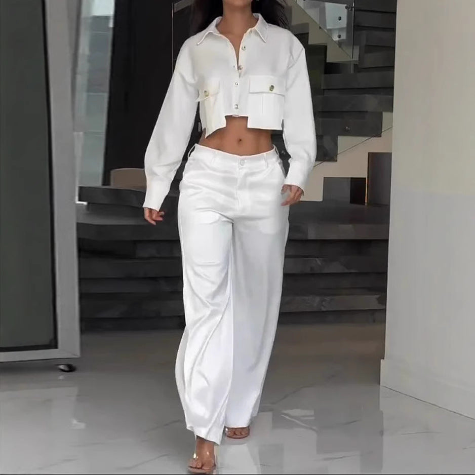 Midriff Top & Wide Leg Pants