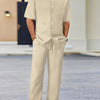 Men's Solid Color Short Sleeve Fashion Suit