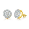 Hip Hop Round Diamond Gold-plated Thread Earrings