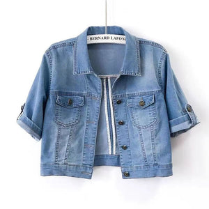 All-match Short-sleeved Denim Coat