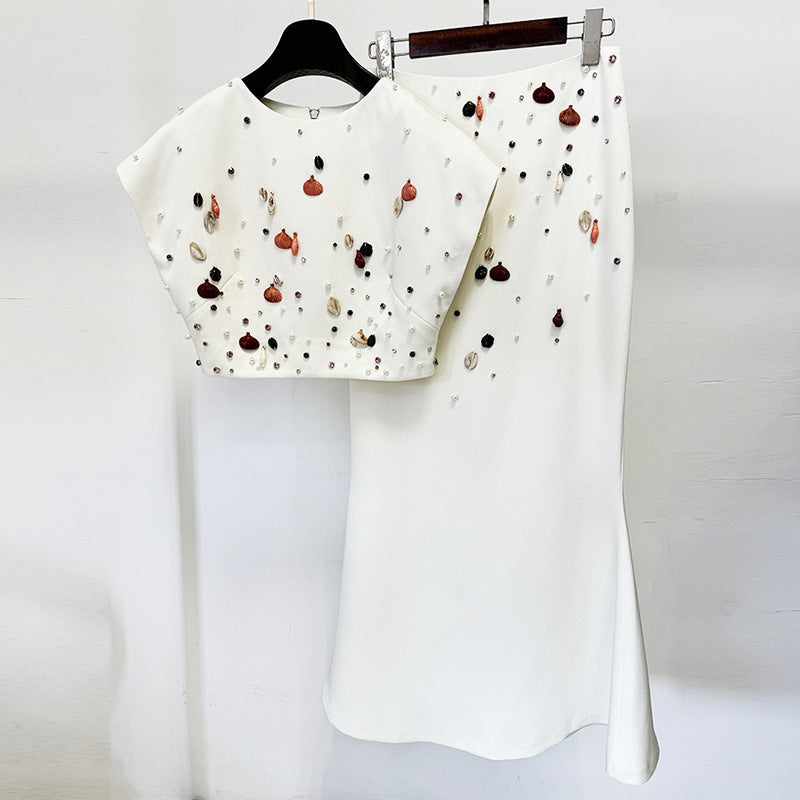 Rhinestone Beaded Short Top