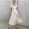 Lace-up Satin Sleeve Dress