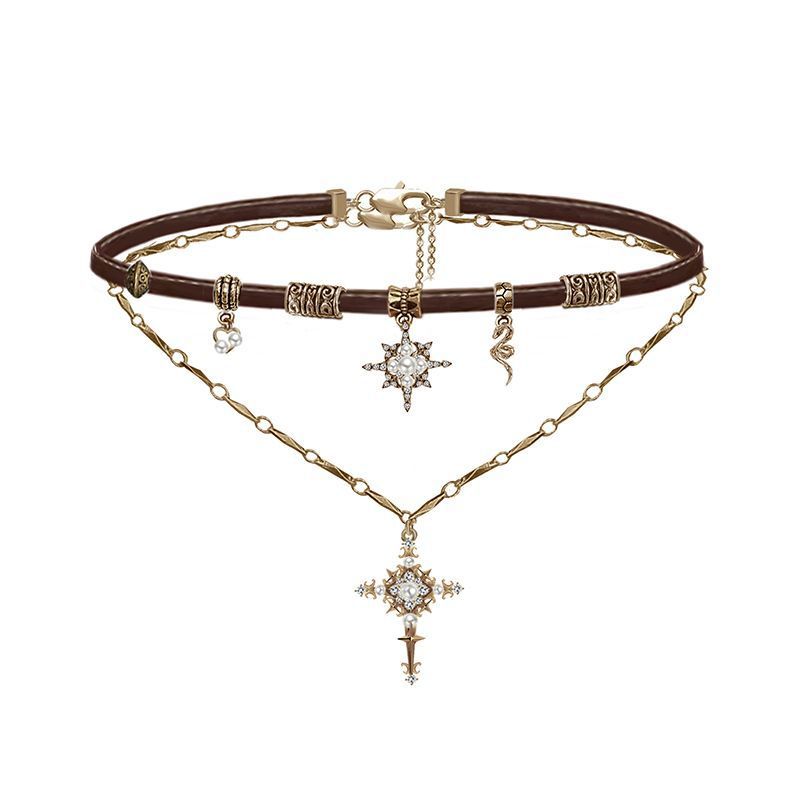Women's Personality Asterism Cross Necklace