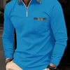 Men's Personalized 3d Digital Printing Long-sleeve Zipper Polo Shirt Top