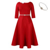 Solid Color Swing Dress