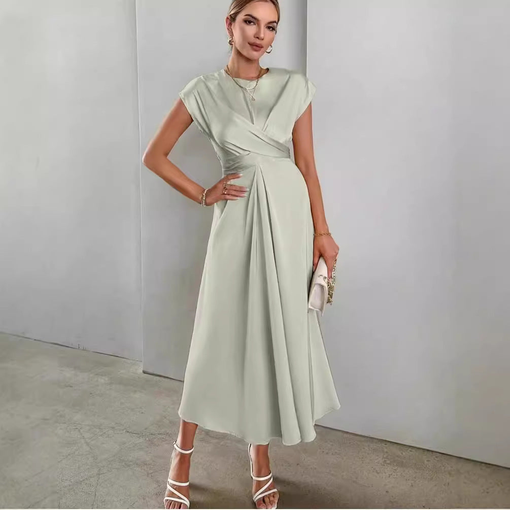 Lace-up Satin Sleeve Dress
