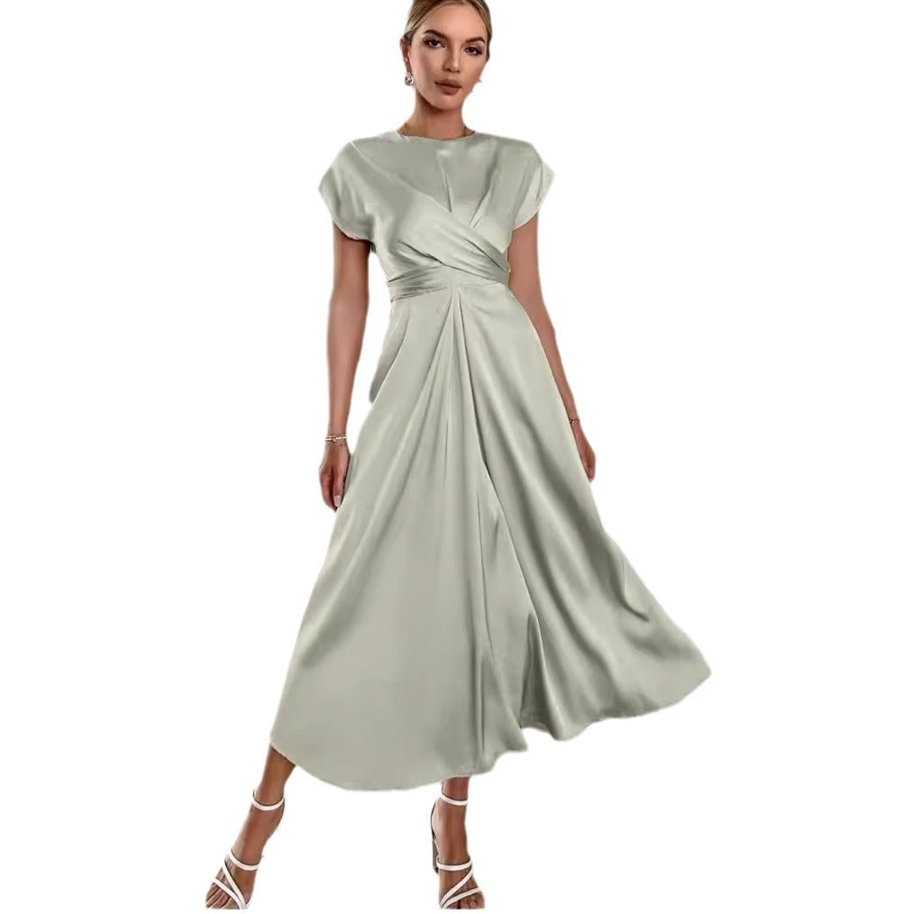 Lace-up Satin Sleeve Dress