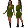 V-Neck Midi Fashion Dress