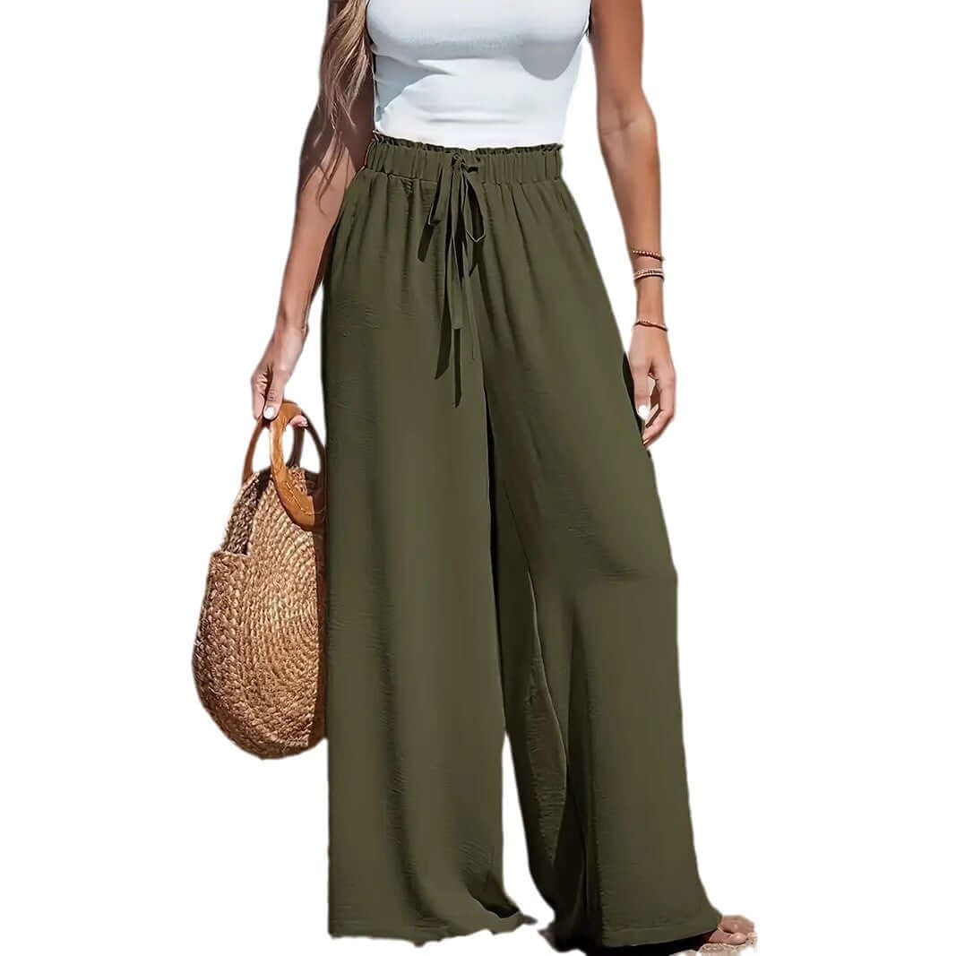 Drawstring Wide-leg Pants
