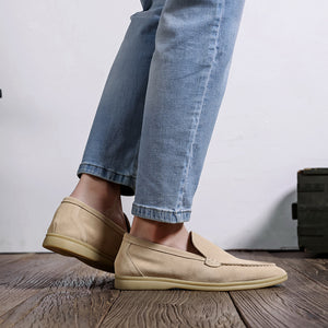 Autumn New Shallow Mouth Loafers Men Suede Slip-on