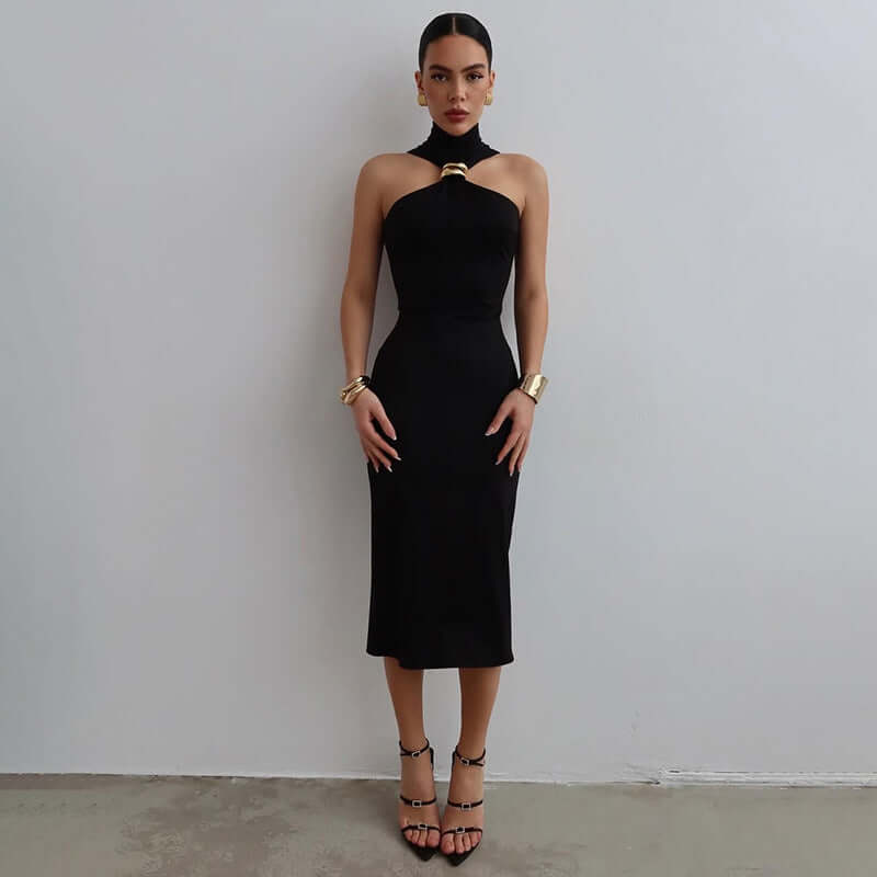 <p>Cut with fluid elegance, this silhouette glides through the evening with quiet confidence and an unmistakable sense of allure. Every movement reveals a refined presence that lingers long after the moment has passed.</p>