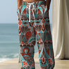 Autumn men's 3D vintage print baggy pants with ethnic style details, perfect for casual sportswear.