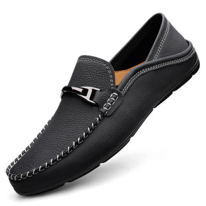 Extra Large Casual Leather Shoes Leather Widened Gommino