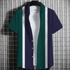 Color Simple Striped Men's 3D Printing Short Sleeve by maamgic