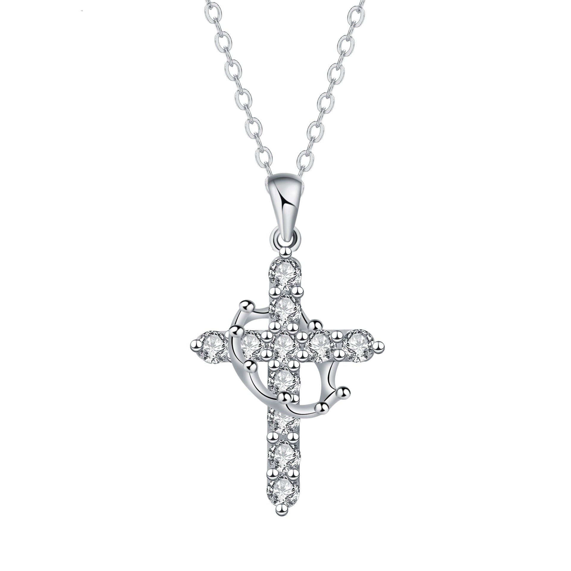 Women's Fashion Crown Cross Necklace