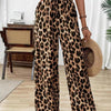 Women'S Leopard Print Wide Leg Pants, Casual Comfy Trousers for Daily Wear, Ladies Bottoms for All Seasons