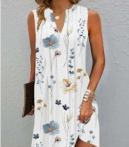 V-neck Printed Dress For Women