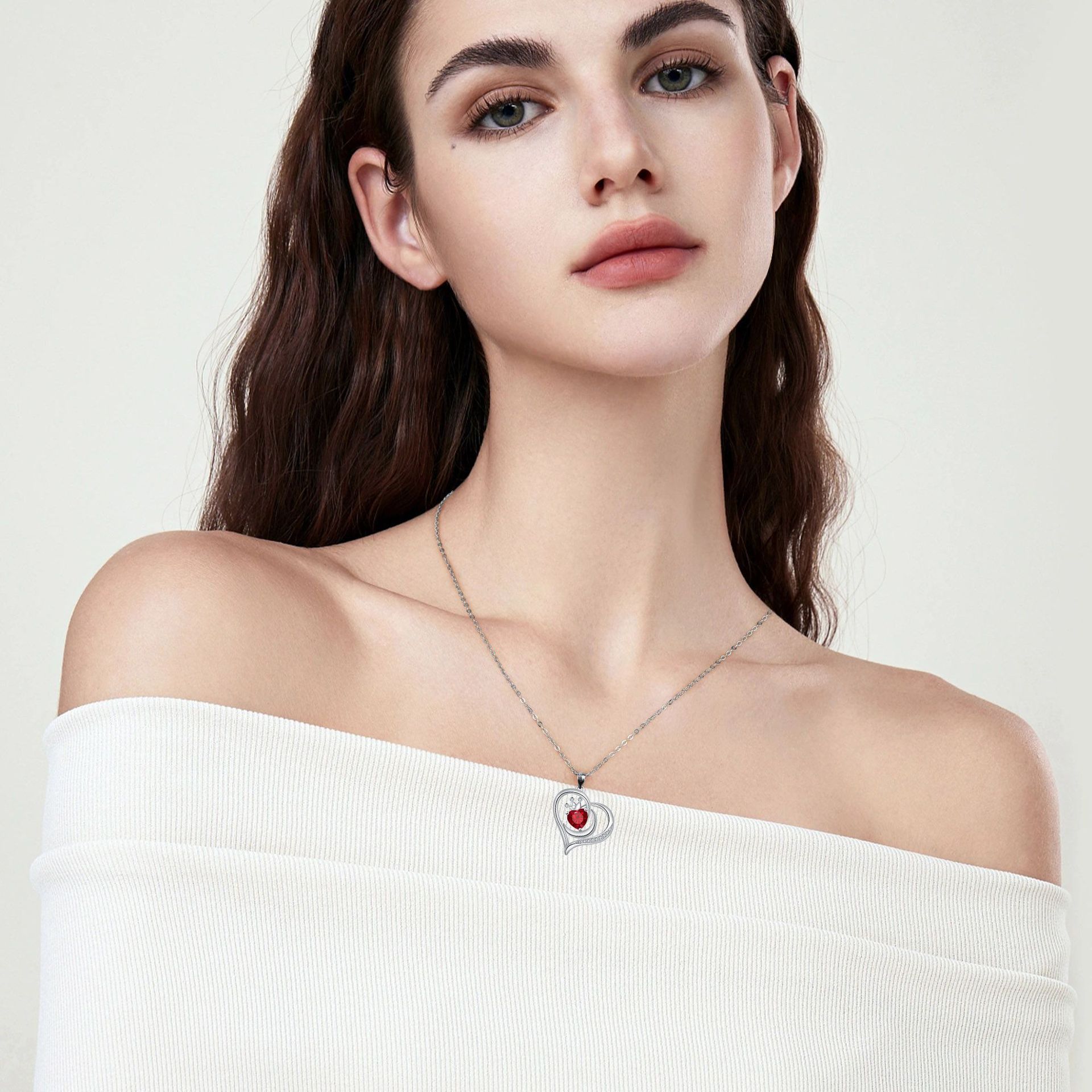 Love Red Diamond Necklace Female