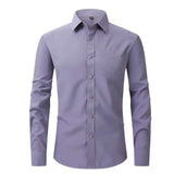 Plus Size Full Elastic Force Shirt Men's Long Sleeve