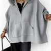 Autumn And Winter Hooded Long Sleeve Coat Solid Color Loose Cardigan Fashion Woolen Top For Women