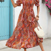 Women's Elegant Paisley Pattern Print One Shoulder Dress Summer Casual Party Essential Long Dress