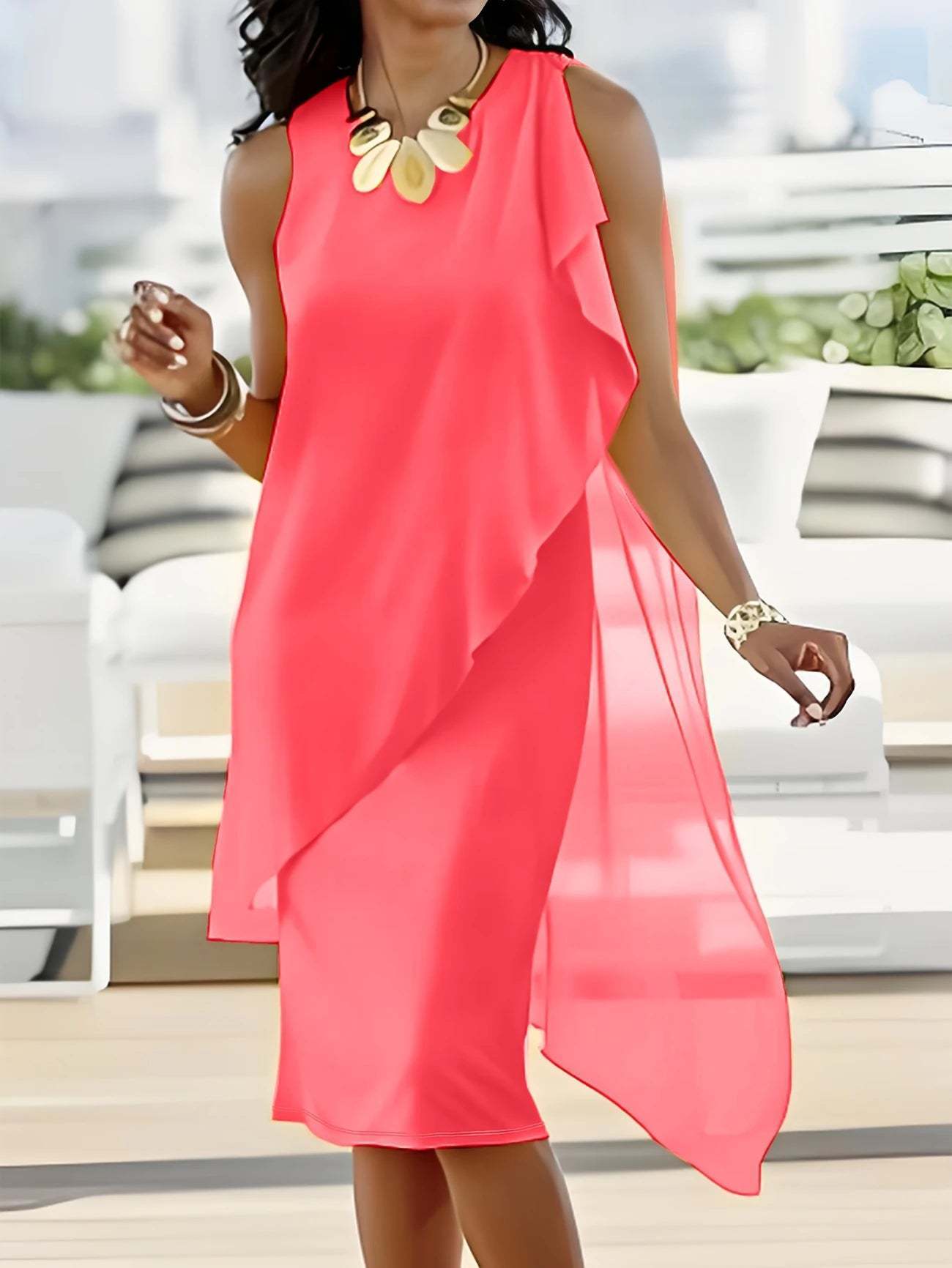 <p>Cut with fluid elegance, this silhouette glides through the evening with quiet confidence and an unmistakable sense of allure. Every movement reveals a refined presence that lingers long after the moment has passed.</p>
