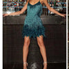 V-neck Feather Stitch Dress
