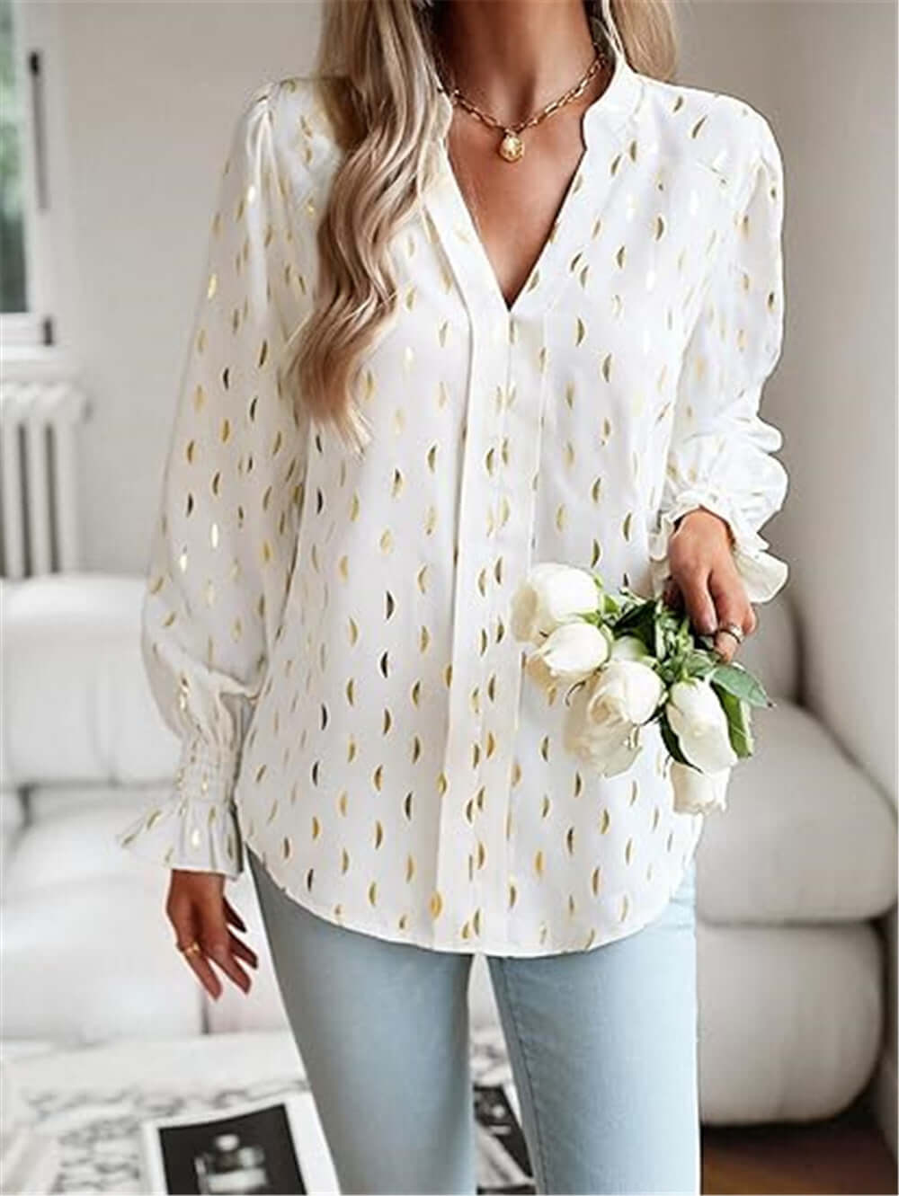 Bubble Sleeve Blouse