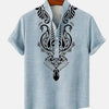 Men’s 3D Print Linen Shirt