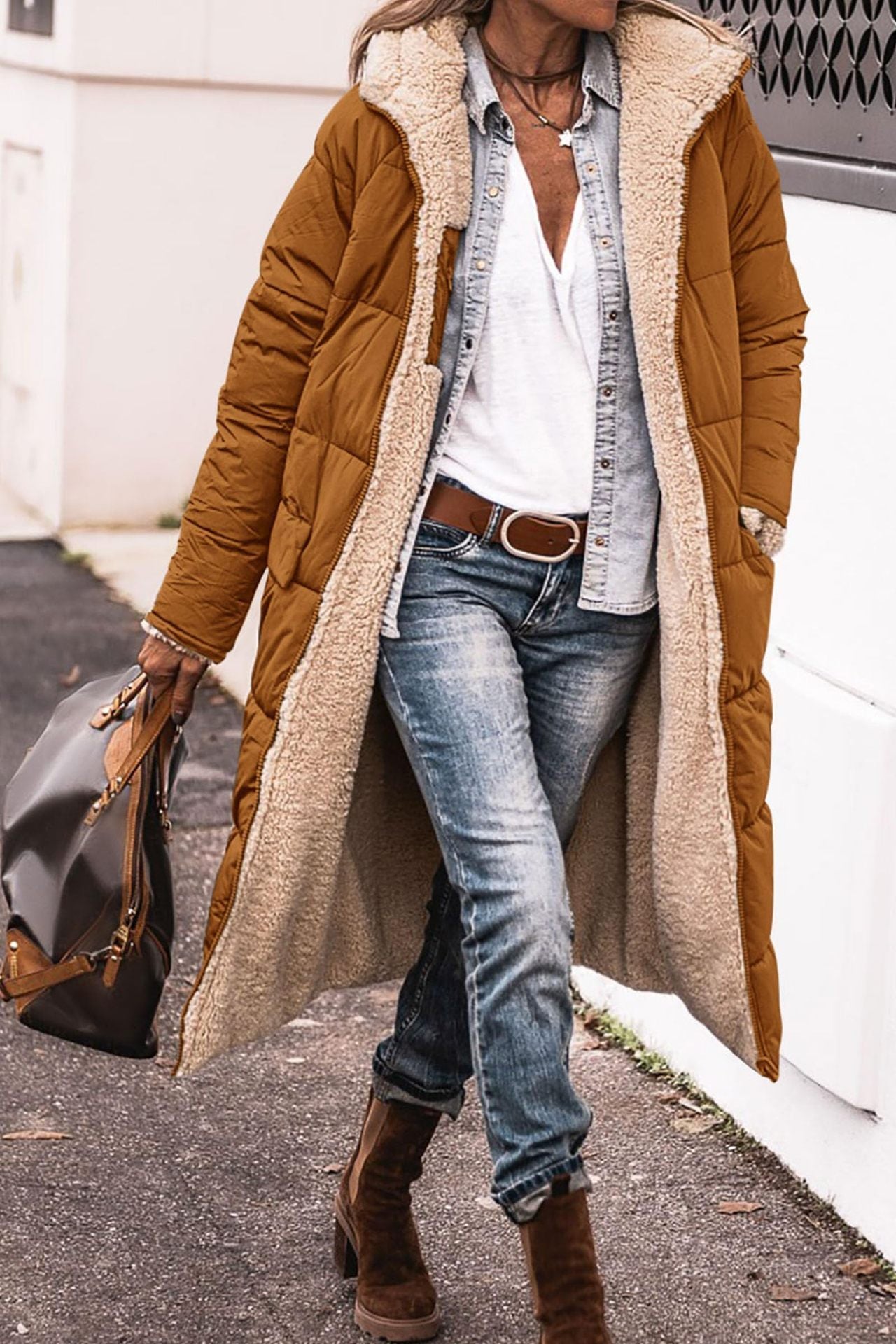 Women's Loose Cardigan Jacket — Mid-Length Winter Coat