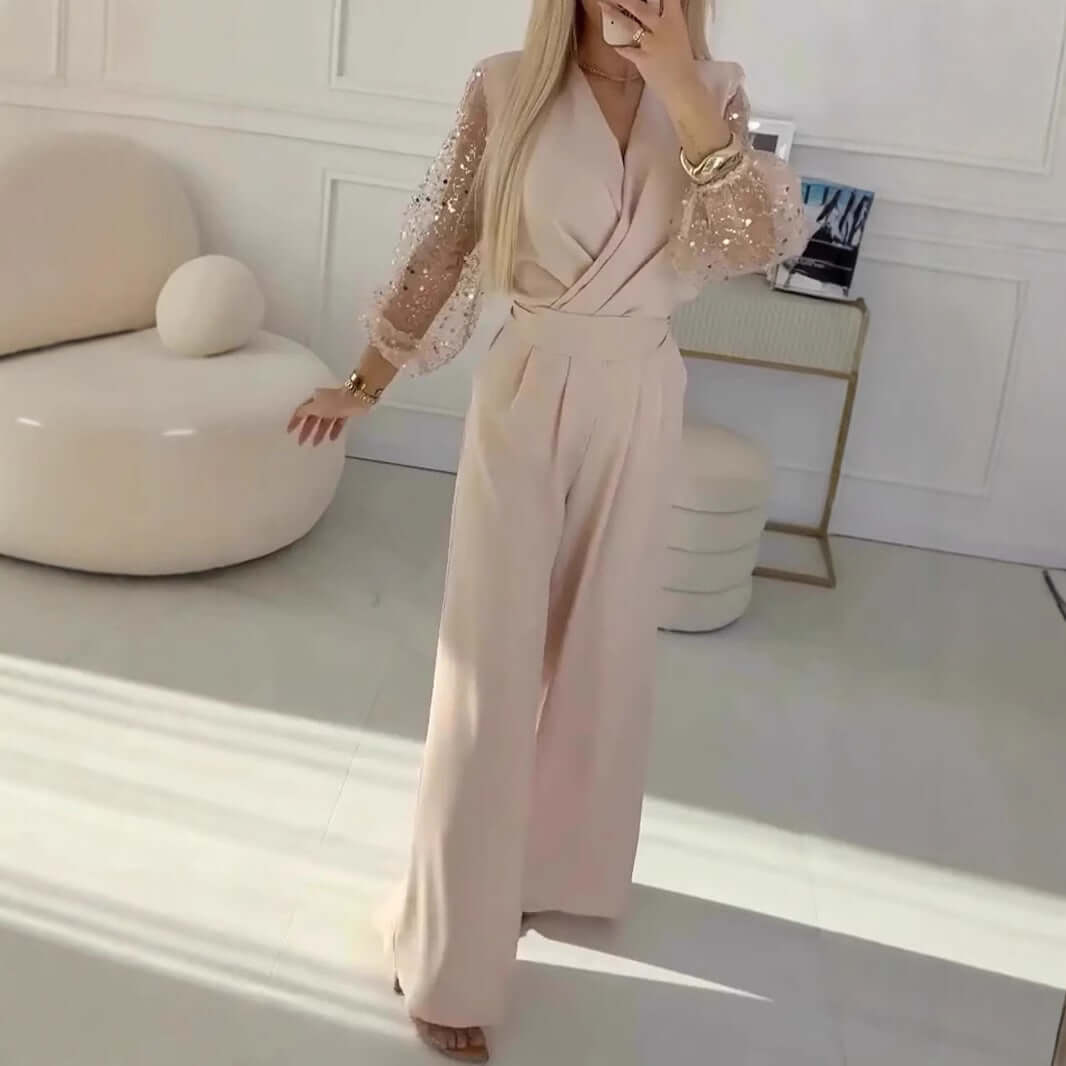 Sequined Top & Pants Set