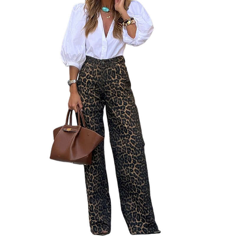 Leopard Print Casual Pants