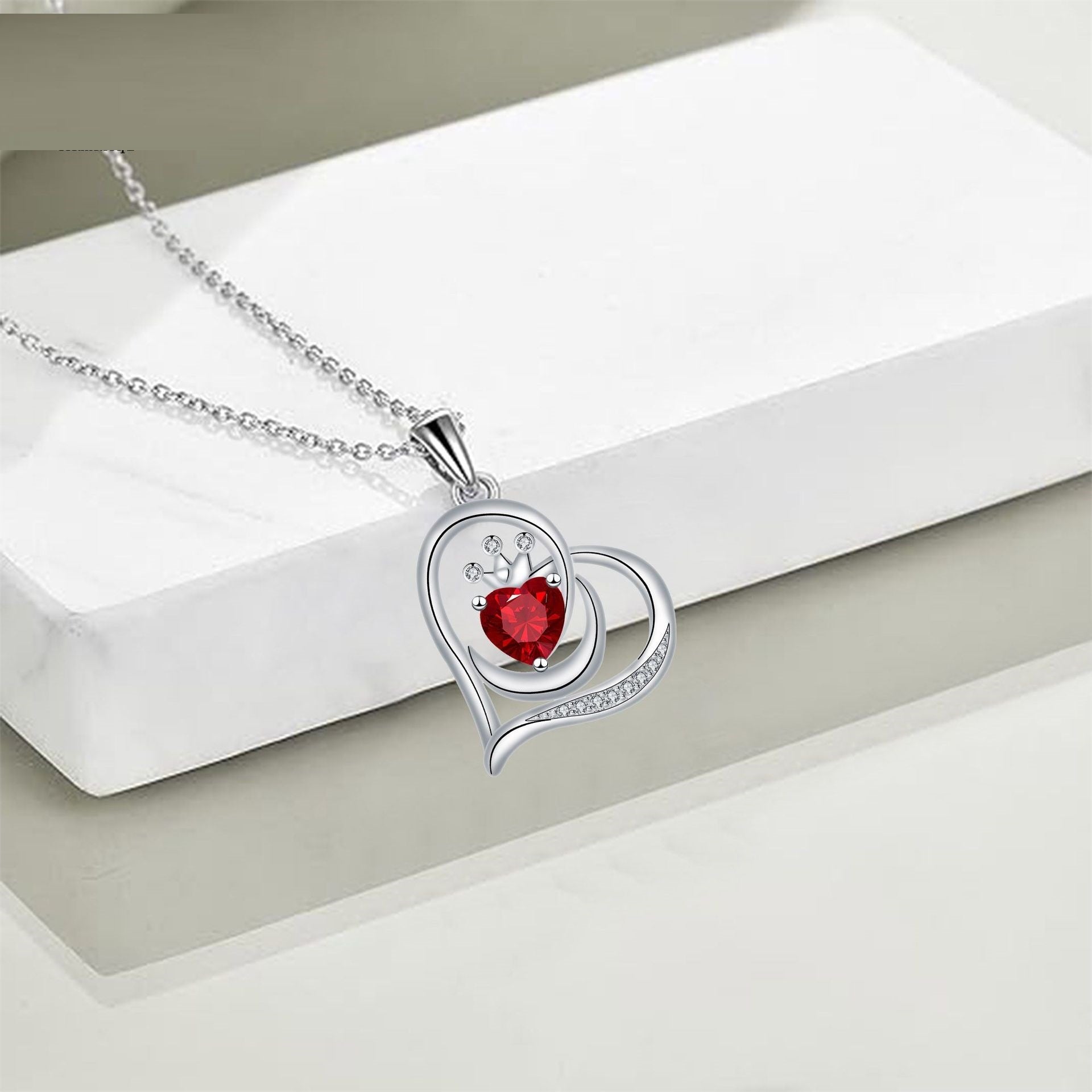 Love Red Diamond Necklace Female