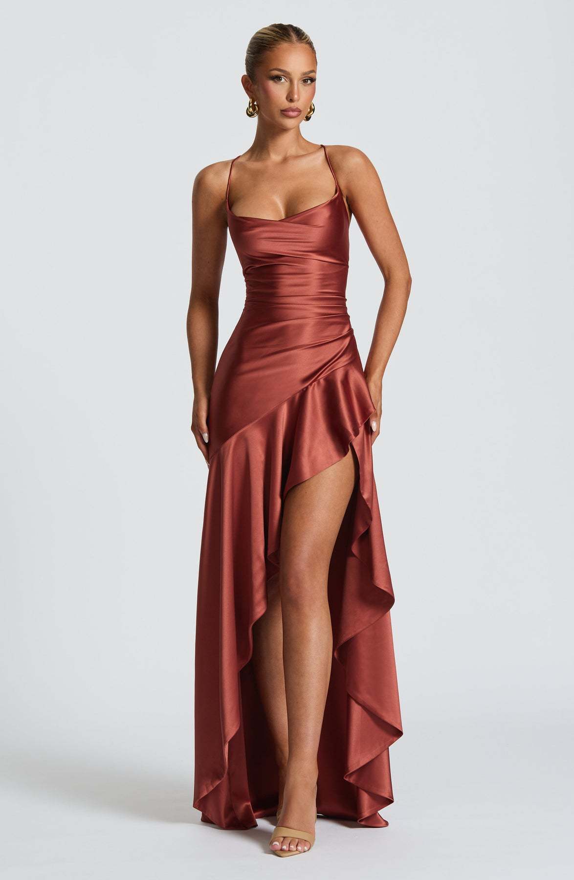 Backless Ruffle Suspender Maxi Dress — Evening & Party