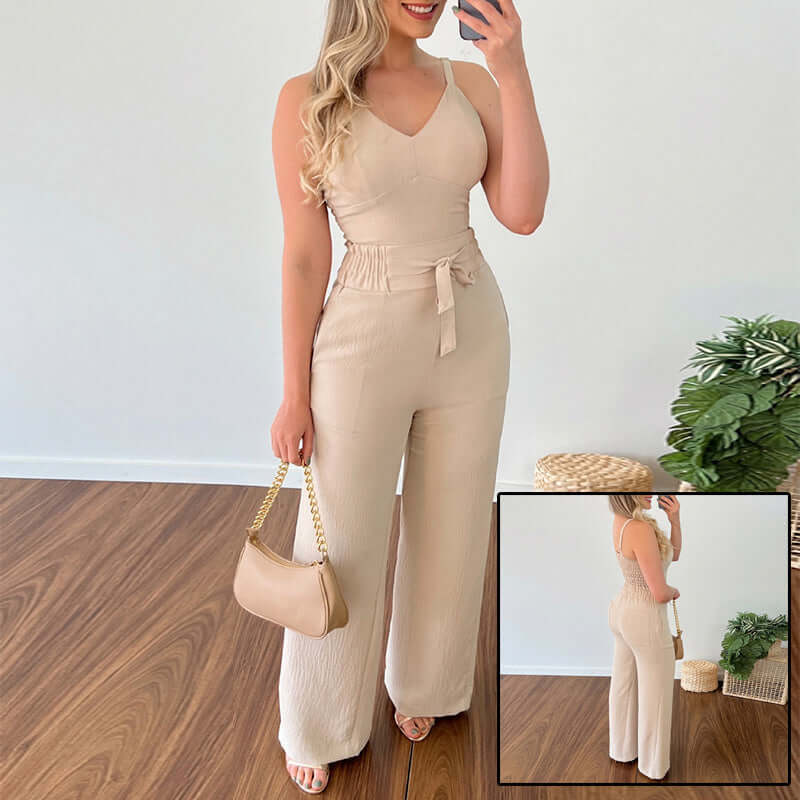 Slim Elastic Pleated