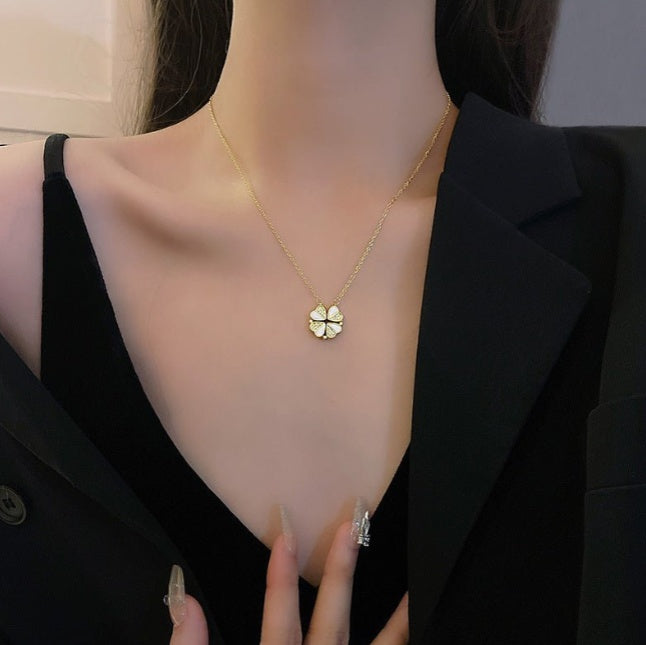 Luxury Four Leaf Clover Pendant Necklace.