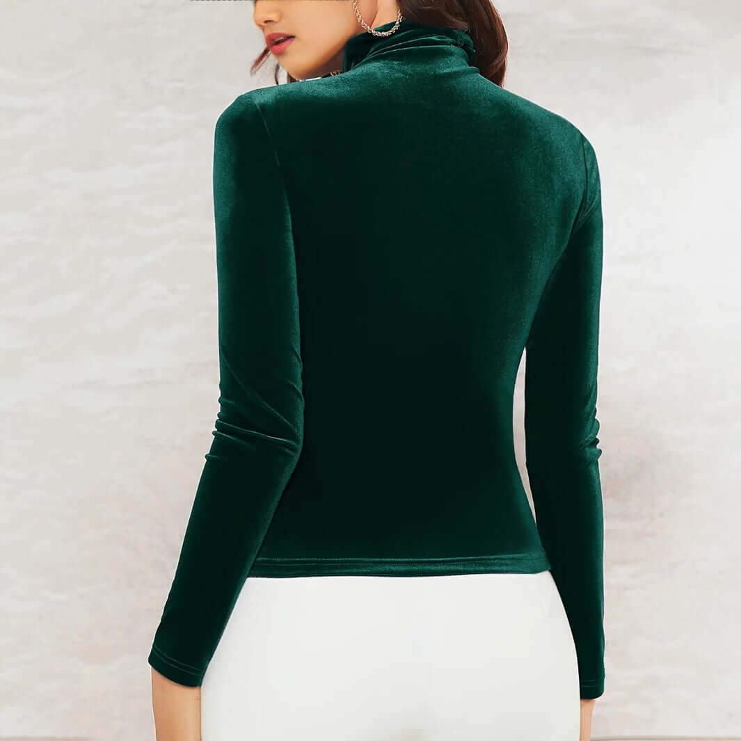 Velvet Turtleneck Top