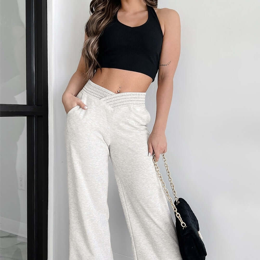Ladies' Solid Color Loose Casual Vacation Comfortable Versatile Sports Pants
