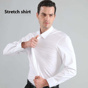 Plus Size Full Elastic Force Shirt Men's Long Sleeve