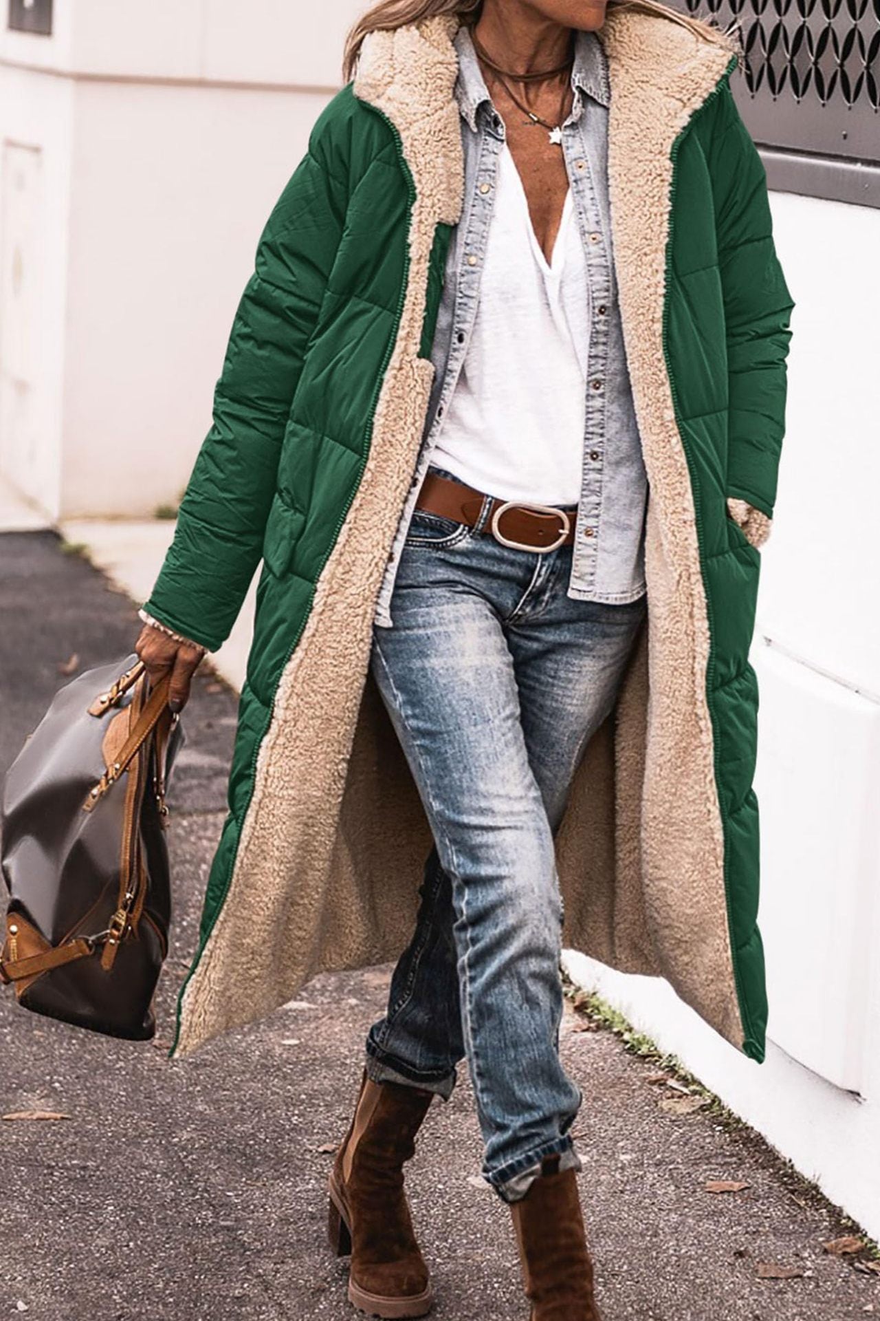 Women's Loose Cardigan Jacket — Mid-Length Winter Coat