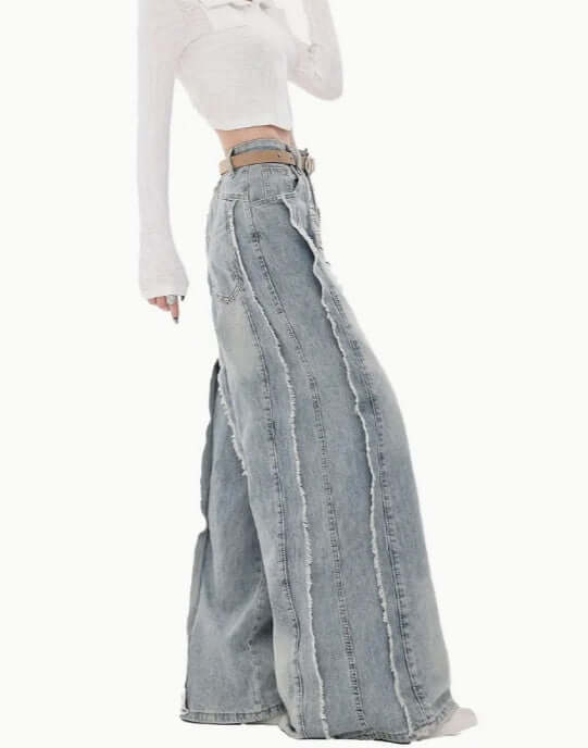 Hemp Tassel Loose Fit Jeans