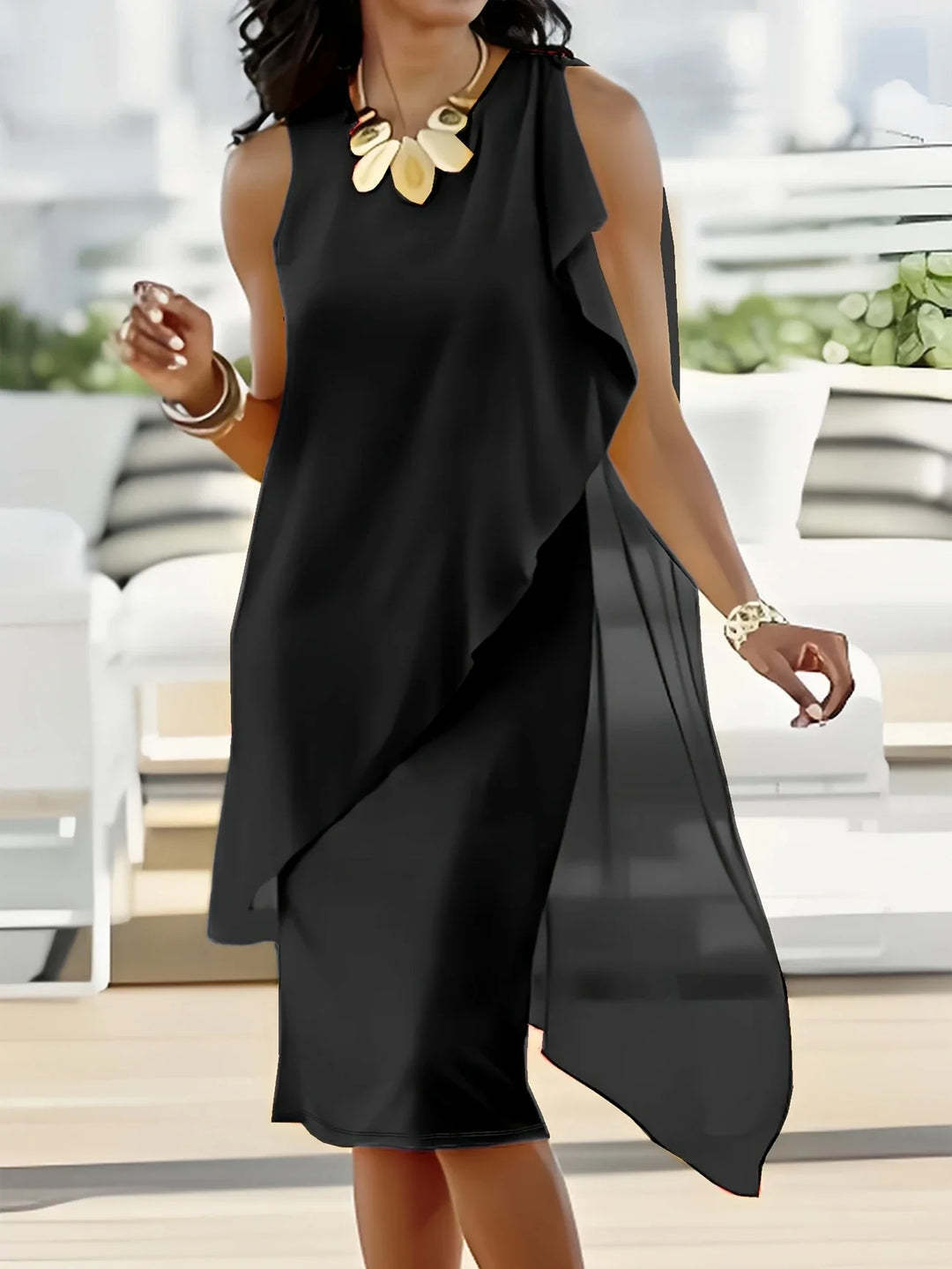 <p>Cut with fluid elegance, this silhouette glides through the evening with quiet confidence and an unmistakable sense of allure. Every movement reveals a refined presence that lingers long after the moment has passed.</p>