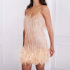 V-neck Feather Stitch Dress