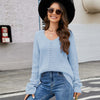 V-Neck Knit Pullover Top