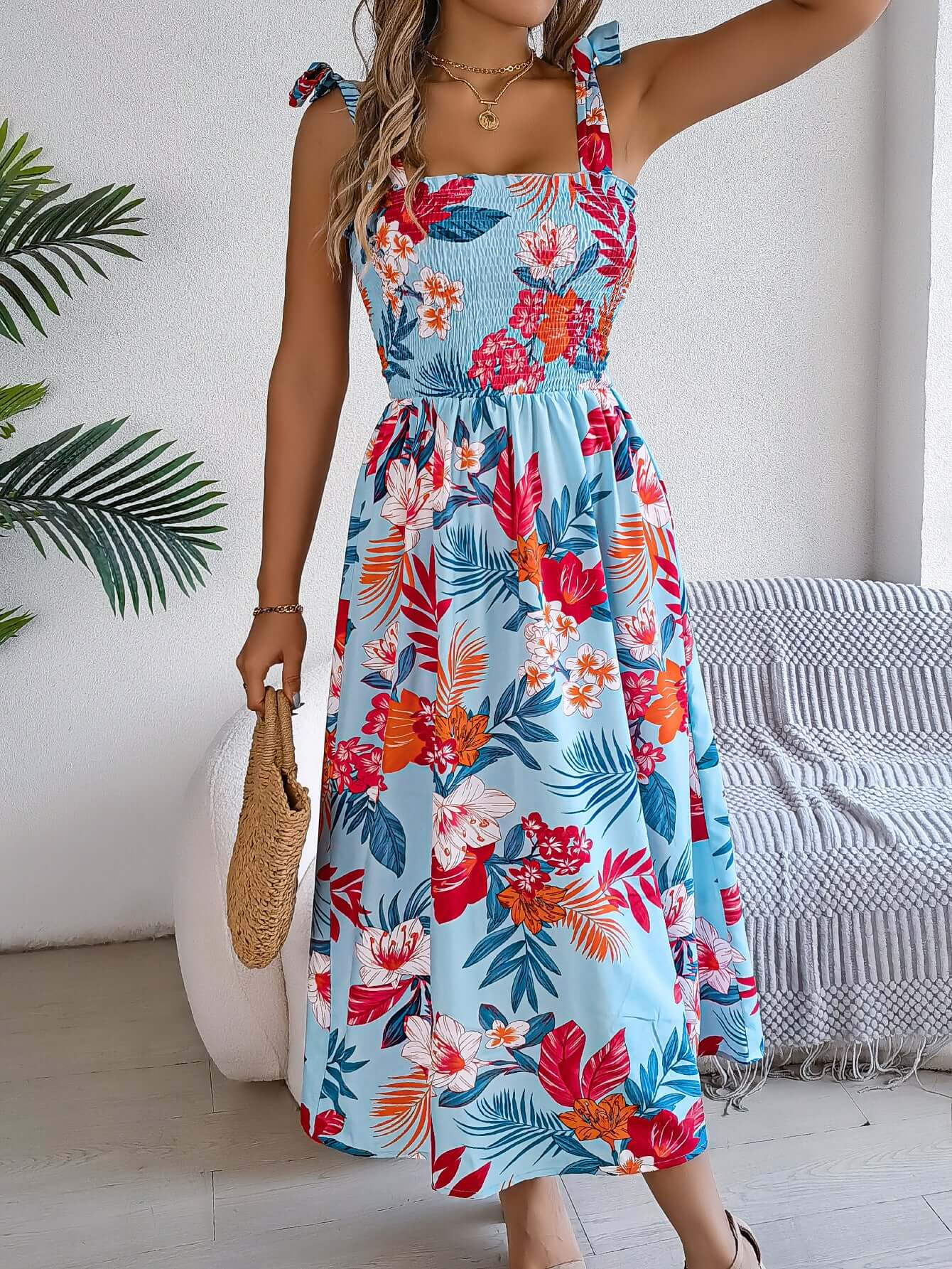 Flowers Print Suspender