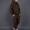 Men's Casual Loose Solid Color Hooded Sweatshirt Pants