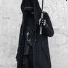 Dark Sleeveless Cloak Robe Hooded Wizard Coat